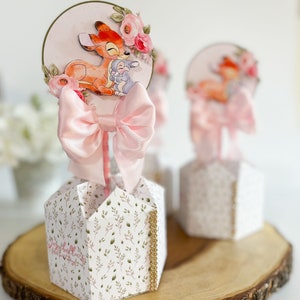 Bambi Center Pieces.Bambi Treat Boxes.Dekoracje na imprezę i pudełka na prezenty.Pudełko na słodkości.Pudełko na imprezę - zestaw 10 szt.
