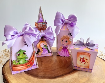 Rapunzel Princess Party Favor. Tangled Rapunzel Treat Boxes. Party