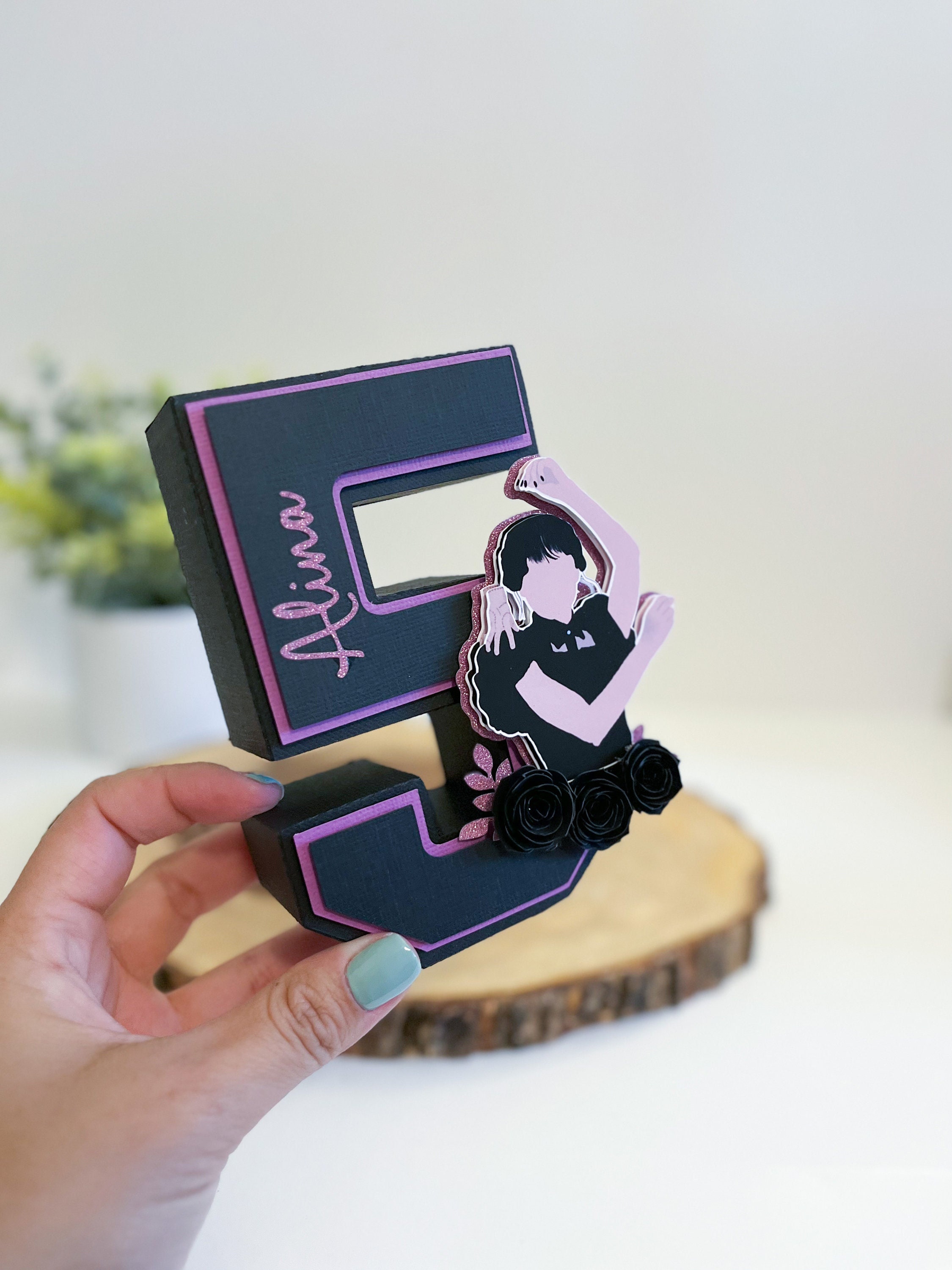 3d Number Wednesday Addams Wednesday treat box Wednesday Birthday Wednesday Party Favors Addams family Decor
