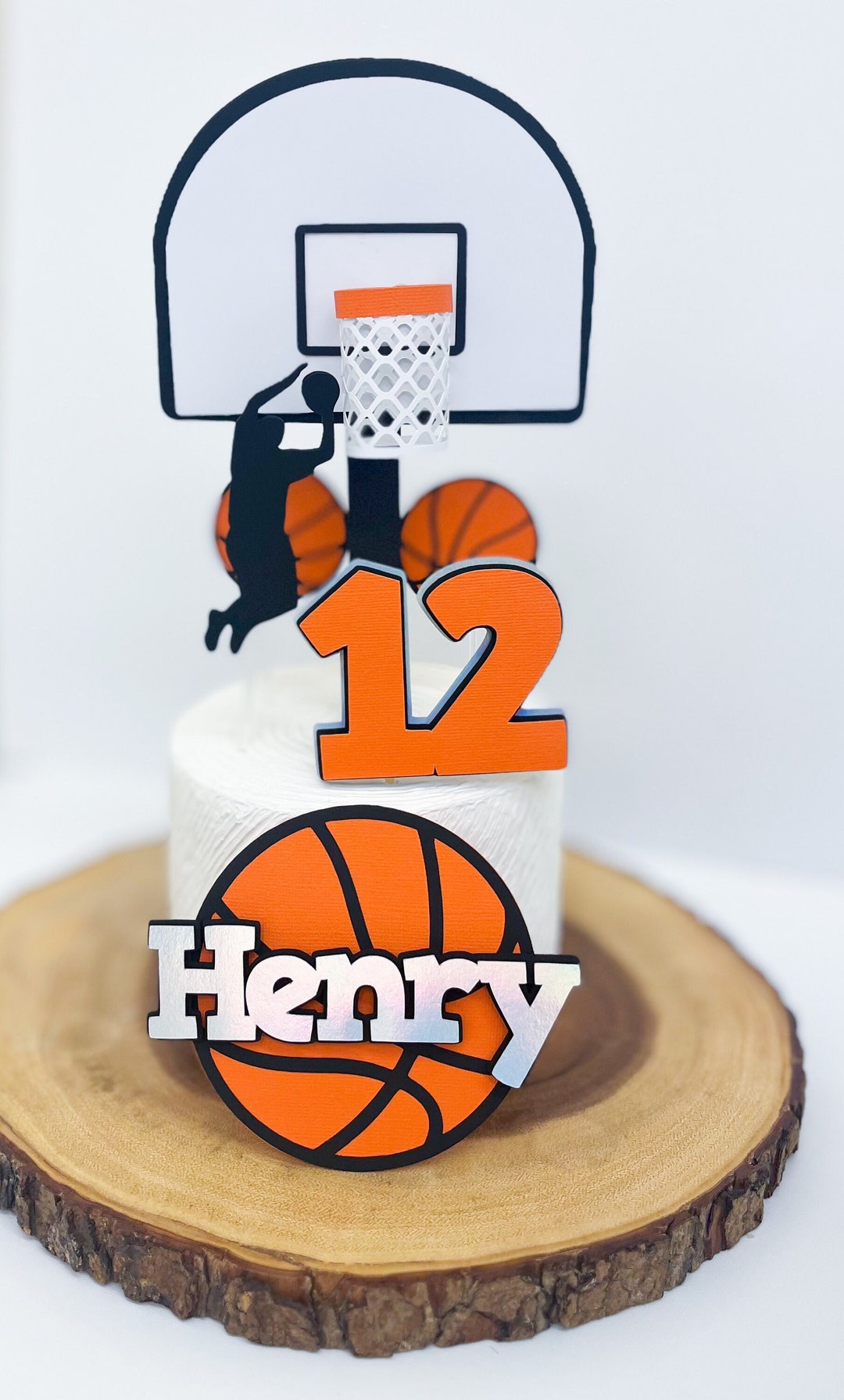 Basketball Cake Topper Basketballbasketball Party Decor Basketball