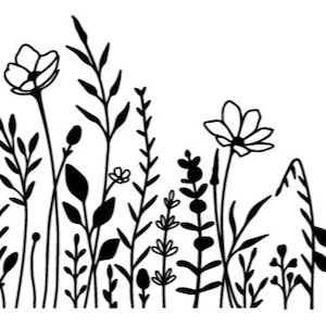 12 oz Tossware Plastik Bierdose Glas Wildblumen Wrap SVG