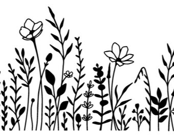 12 oz Tossware Plastic Beer Can Glass Wildflower Wrap SVG