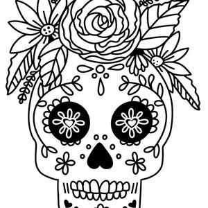 Flower Sugar Skull SVG and PNG/ Decal/ Sticker