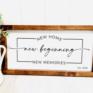 New Home, Housewarming handmade gift-sign- 40 cm x 20 cm, Home decor, house settlement idea, present for new homeowners, personalised