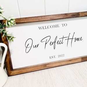 New Perfect Home, Housewarming handmade gift-sign- 40 cm x 20 cm, Home decor, house settlement idea, present for homeowners, personalised