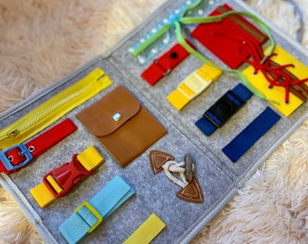 Toddler Busy Board Montessori Toys | Dressing Board - FREE SHIPPING within US