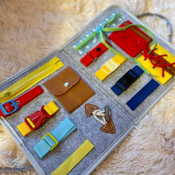 Toddler Busy Board Montessori Toys | Dressing Board - FREE SHIPPING within US