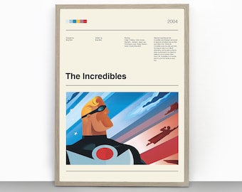 The Incredibles / Minimalist Movie Poster Print / Pixar / Disney / Art Deco Print