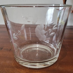 Etched Glass Ice Bucket Princess House Heritage