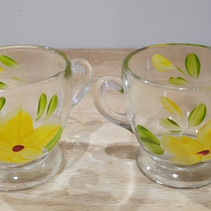 Vintage Cream and Sugar Set with Handpainted Yellow Flowers, Spring Decor. Bright and Cheery!  Perfect for Mom or Grandma!