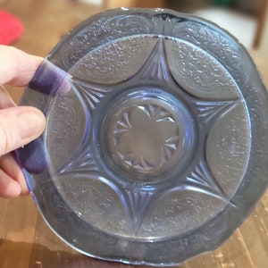 Vintage Royal Lace Kobaltblau Untertasse von HAZEL-ATLAS Depression Glass
