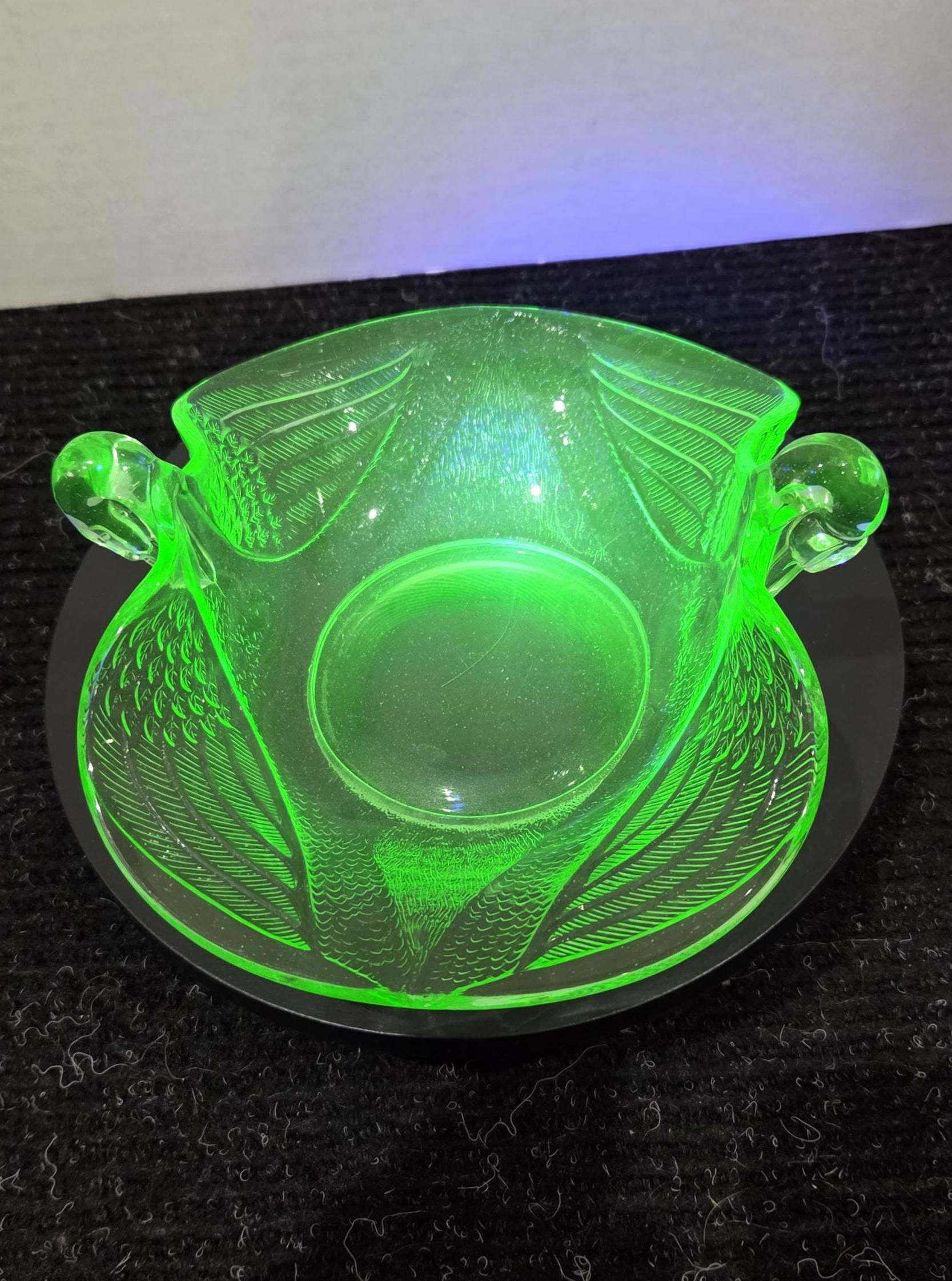 Uranium Glass Swan - Etsy