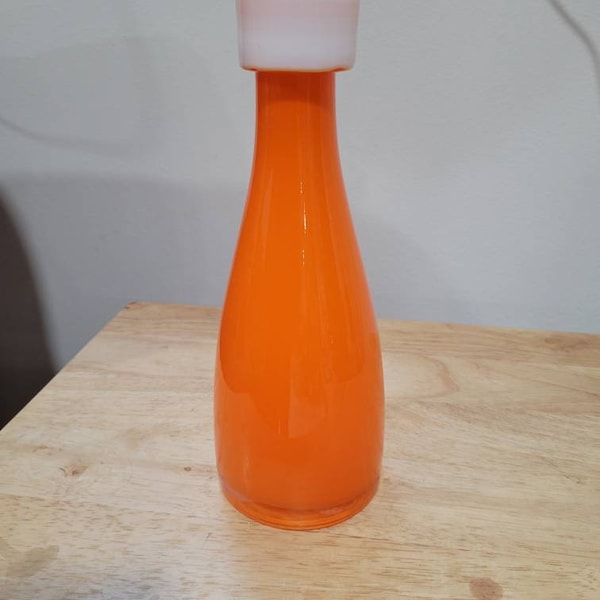 Gorgeous Orange Tangerine Vase Made in Poland for Crate and Barrel 10 inches Tall