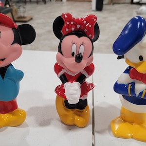 Zestaw 3 dużych zabawek Myszka Miki i Myszka Minnie oraz Kaczor Donald, zabawki Epcot w stylu vintage Disney, do zabawy w odgrywanie ról. Prezent towarzyszący DISNEYLAND