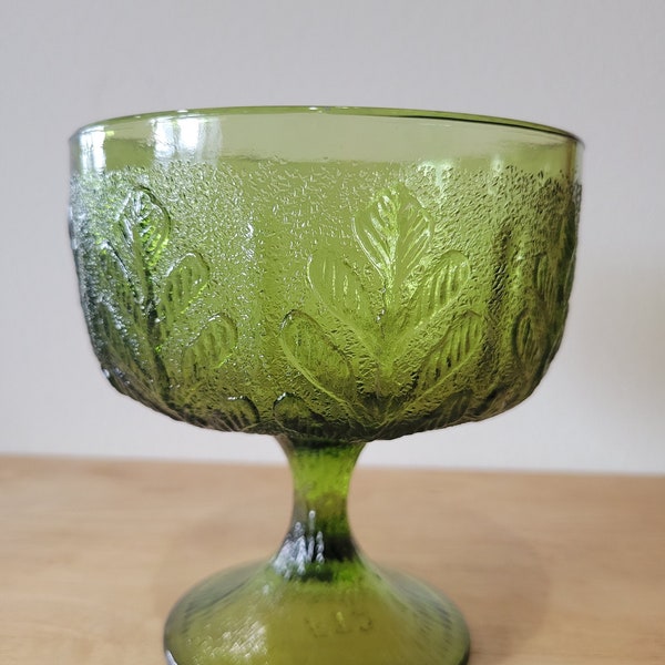 Green Glass Compote Etsy