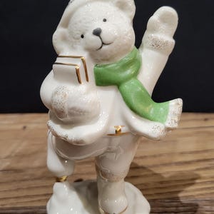 The Skating Bear Lenox Christmas Figurine Holiday Decor Lenox Christmas Figurine Collection
