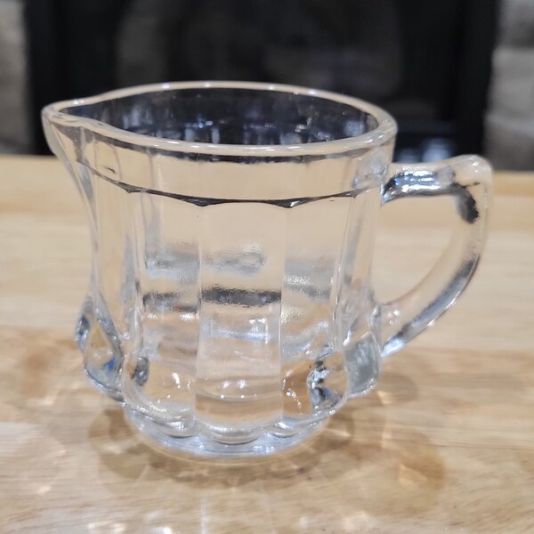 Vintage  1930-40s Clear Glass 4oz Individual Milk Creamer Syrup Pitcher POST Cereal Exclusive RARE!