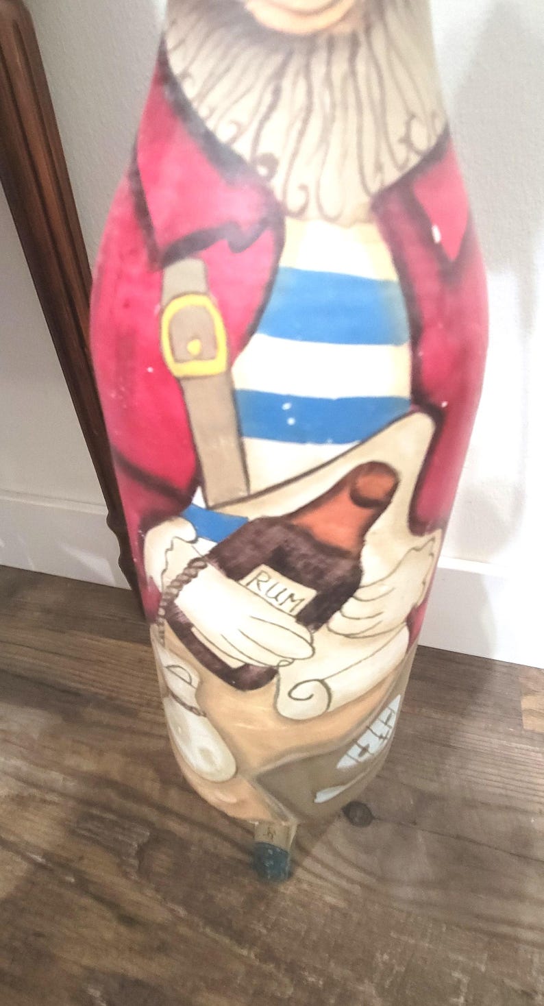 Vintage Hand-painted Wooden Pirate Buoy, Nautical Decor (20 Inch) - Etsy