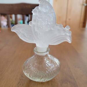 Vintage Fragrance Bottle with Ribbed Glass Bottle Made by Avon and Frosted Glass Stopper.
