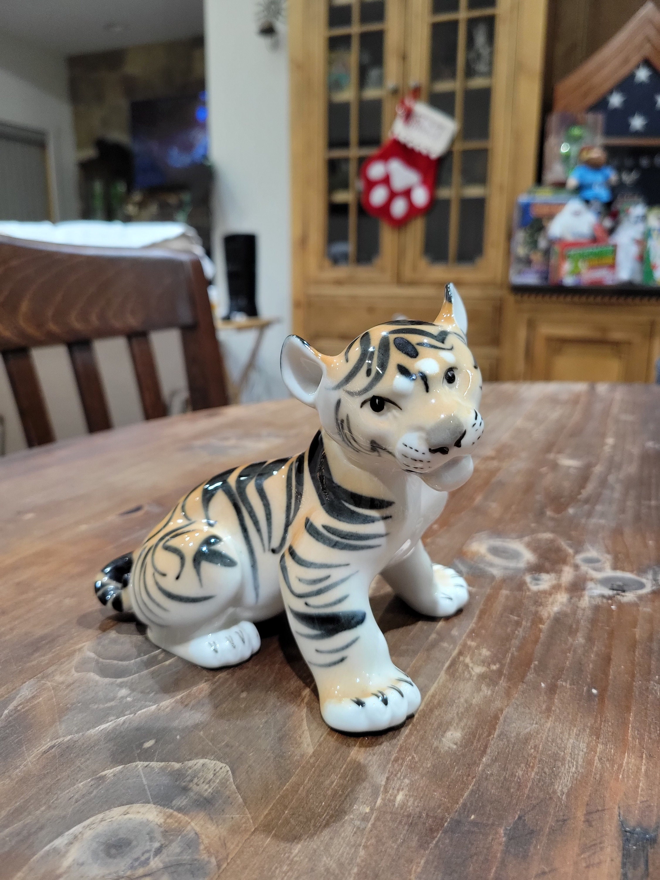 porcelain tiger figurine