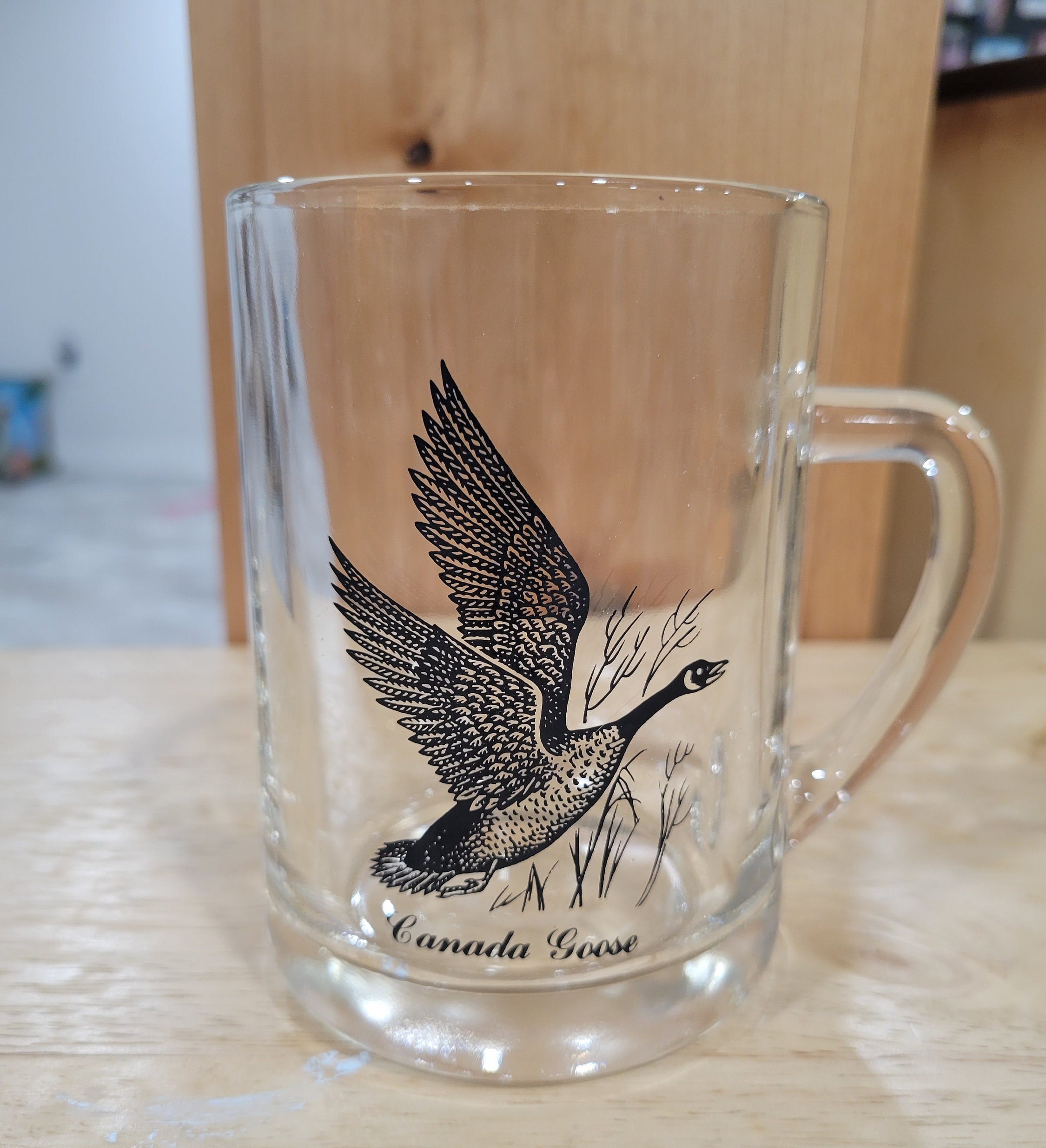 Duck Duck Goose Glass Clear Mug Cup With Lid Coffee
