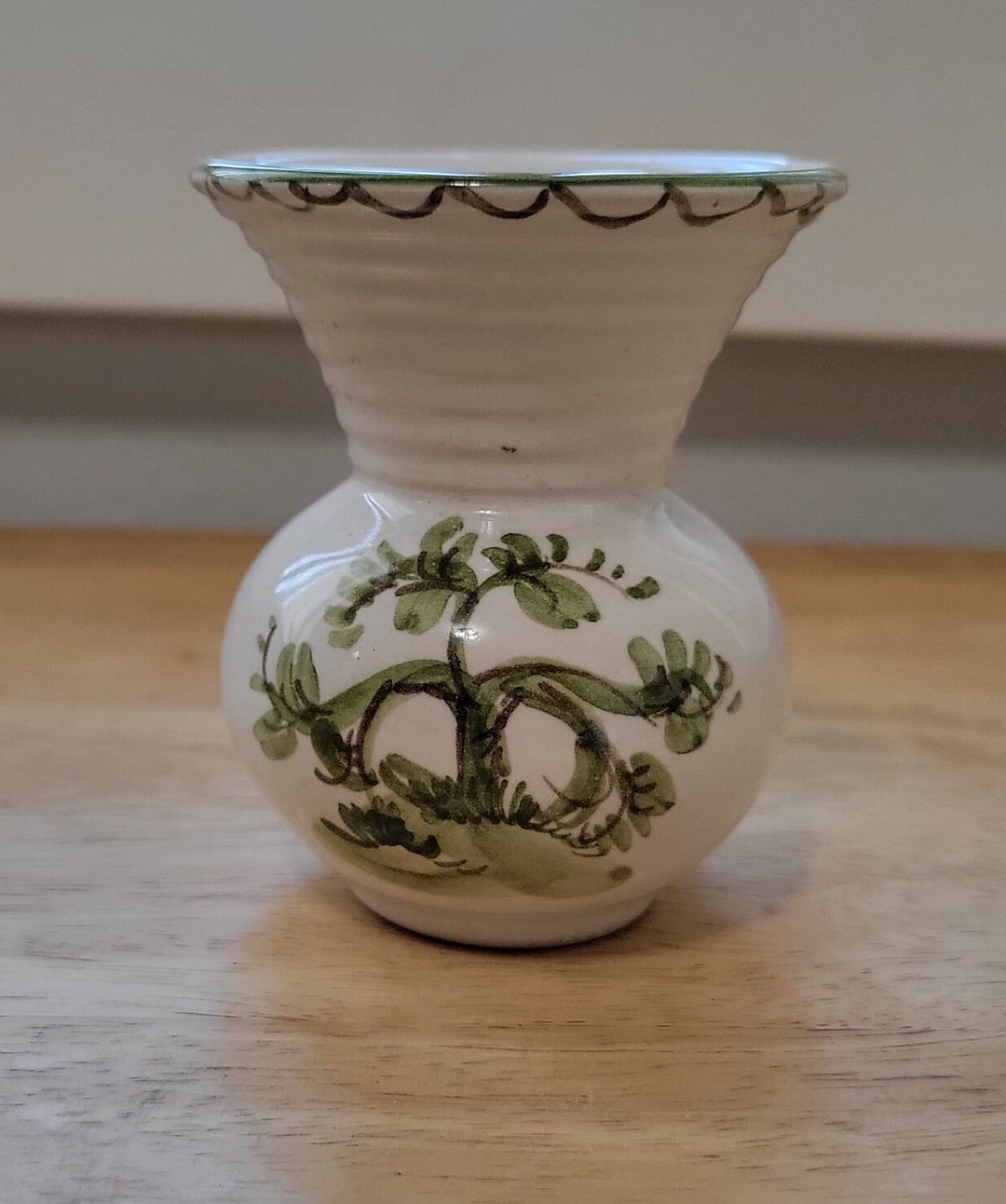 ヴィンテージ ウルマー ケラミック ドイツ製陶器 花瓶 グリーンツリー