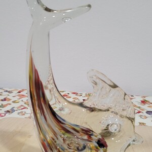 Vintage Art Glass Fish Dolphin Paperweight Figurine Fancy and Delicate Sea Life