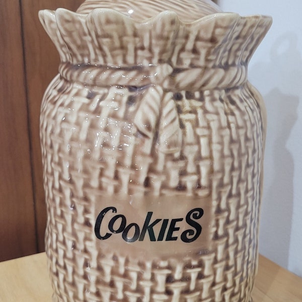 Vintage Cookie Jar Mccoy Sack of Cookies Burlap Bag Kitchen Decor Ceramic Cookie Jar Farmhouse Decor Country Kitchen