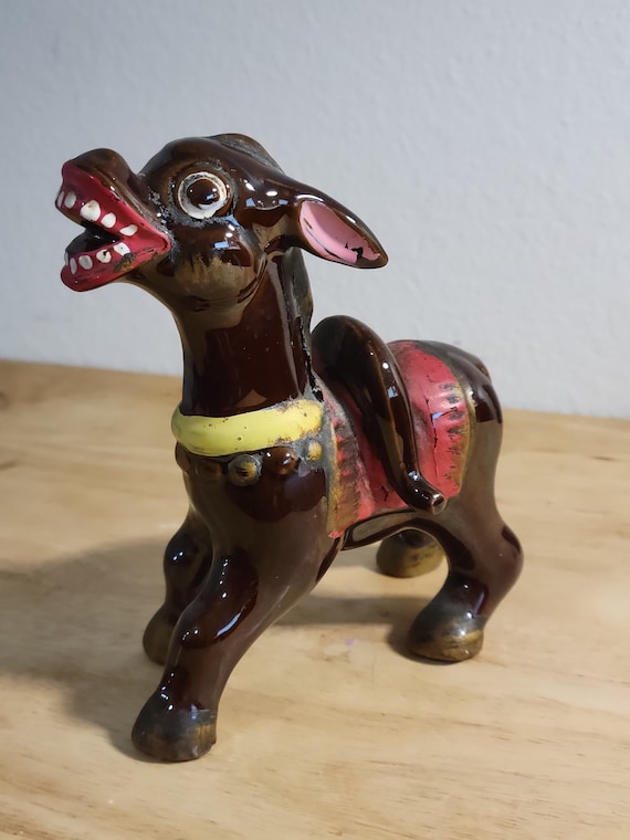 Vintage Donkey Mule Burro Figurine, Made in Japan, Kitschy Napco