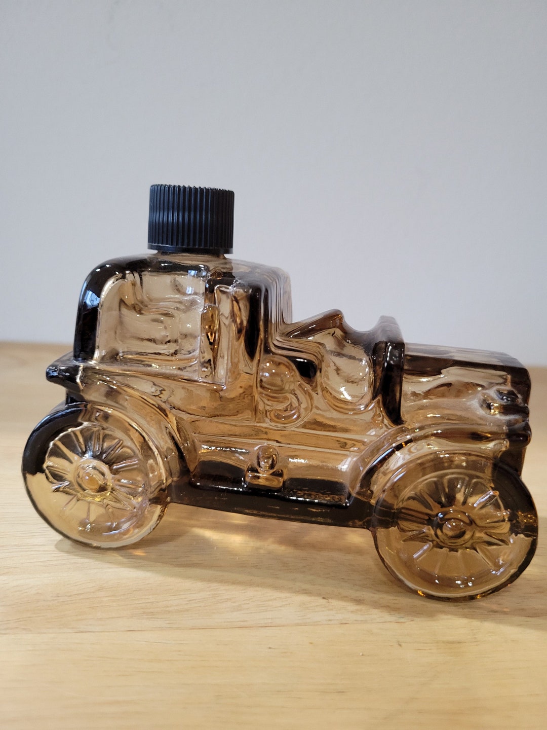 RARE Vintage Avon Amber Brown Antique Car Roadster Collectible Glass