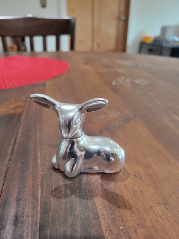 Vintage Avon Silver Fawn Perfume Decanter with Swe