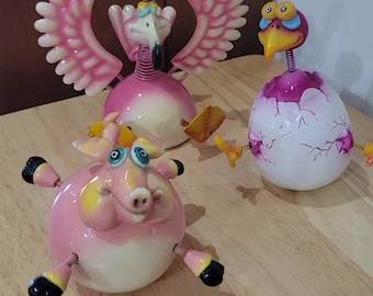 レア 1992 Word Bird Freaky Duck 未開封 操り人形 Exhart Geeky Gigglers Wobbler: Piggy or Flamingo - Your Choice - Etsy