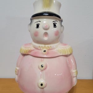 Vintage 1950&#39;s Toy Solider Cookie Jar 312 USA CARDINAL Pottery Co 12&quot; HEIGHT Pastel Colors Perfectly Imperfect.