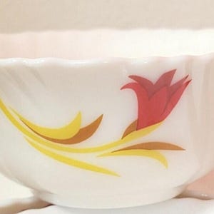 Borosil Red Lily Opalware Pudding Dishes, Set of 4