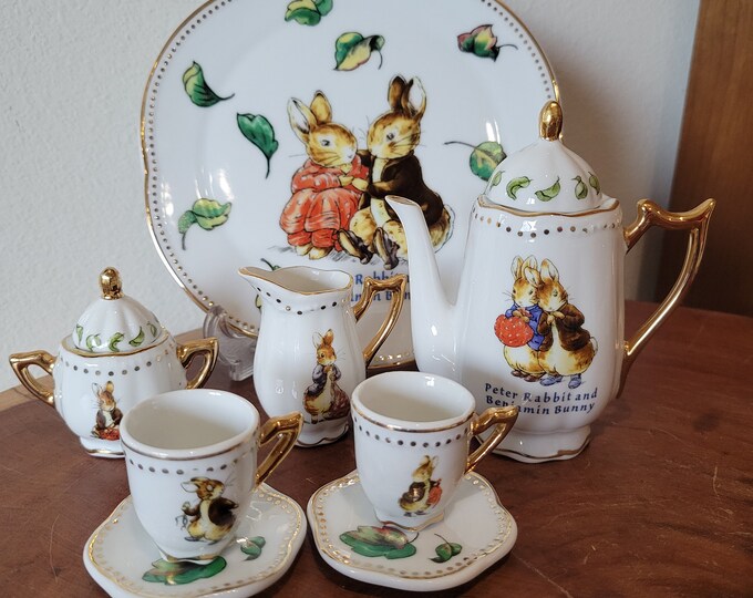 Peter Rabbit Tea Set 9 Piece Set the World of Beatrix Potter Etsy