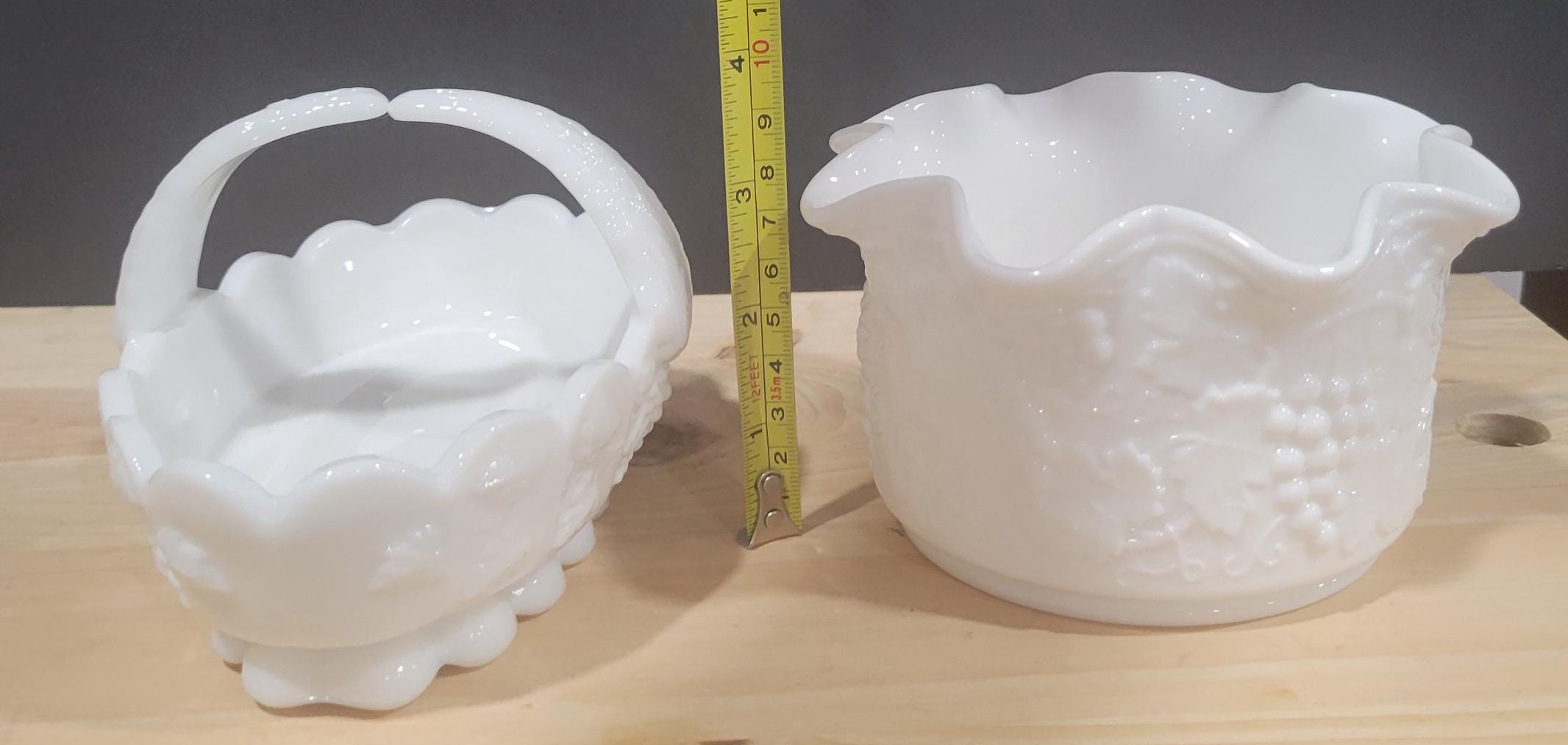 ヴィンテージ ミルク ガラス セット ウェストモアランド スプリット