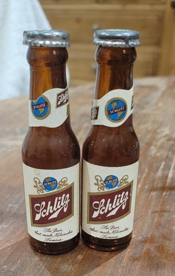ヴィンテージ シュリッツ ビール瓶型 塩コショウ入れ ミニチュア