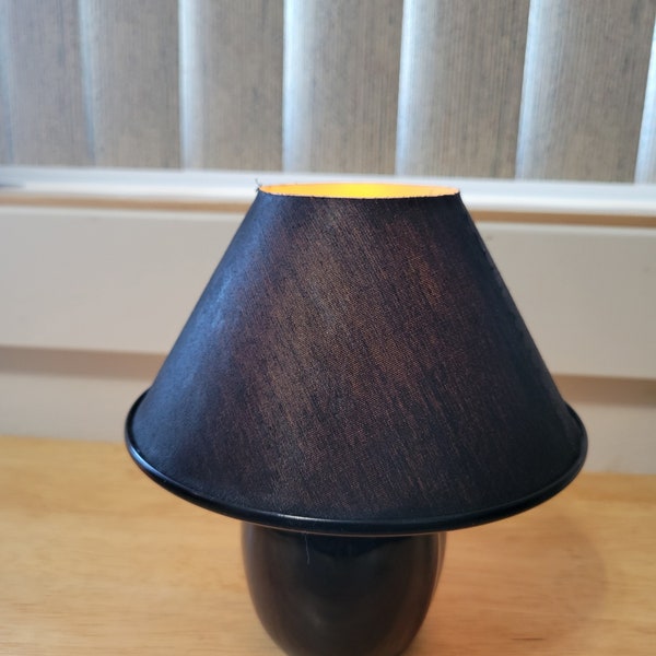 Small Black Ceramic Bedside Table Lamp Night light Dorm Lamp