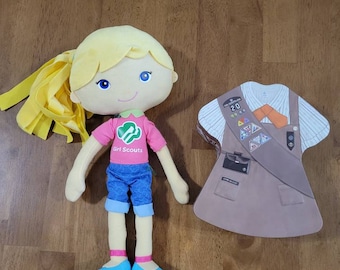 Girl Scouts Doll and Tin to hold your Badges and Keepsakes Friendship Doll Chloe and Collectors Tin