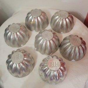 Vintage Set of 7 Aluminum Individual Jello Molds