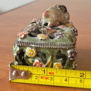 Vintage Rucinni Bunny Rabbit Jeweled Metal Trinket Box With Swarovski ...