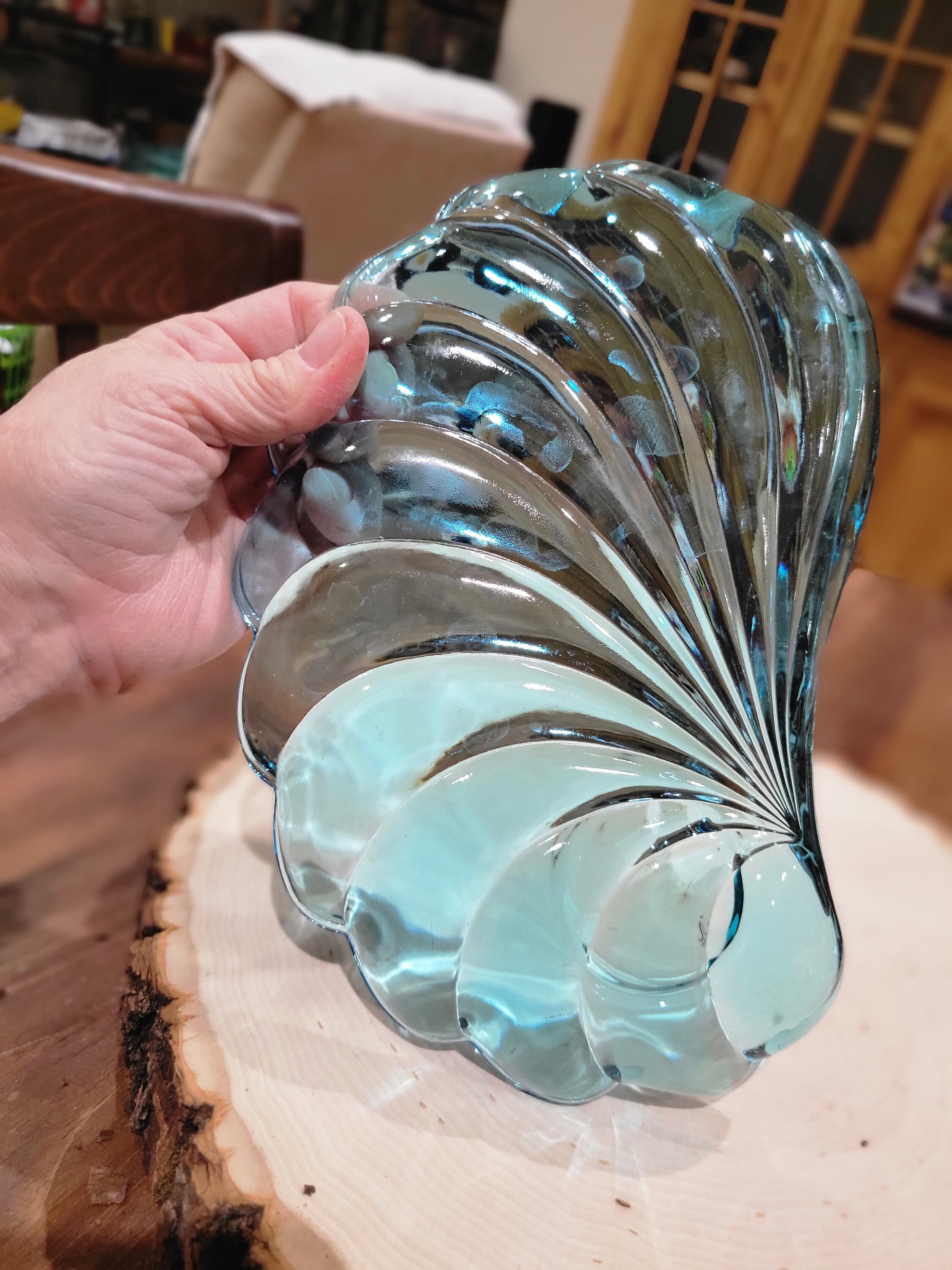 ヴィンテージ ヘーゼル アトラス カプリ ブルー ガラス スナック