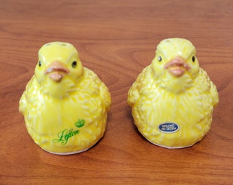 Vintage Lefton Yellow Chicks Salt Pepper Shakers, Chicken Salt Pepper, Easter Chick Country Kitchen