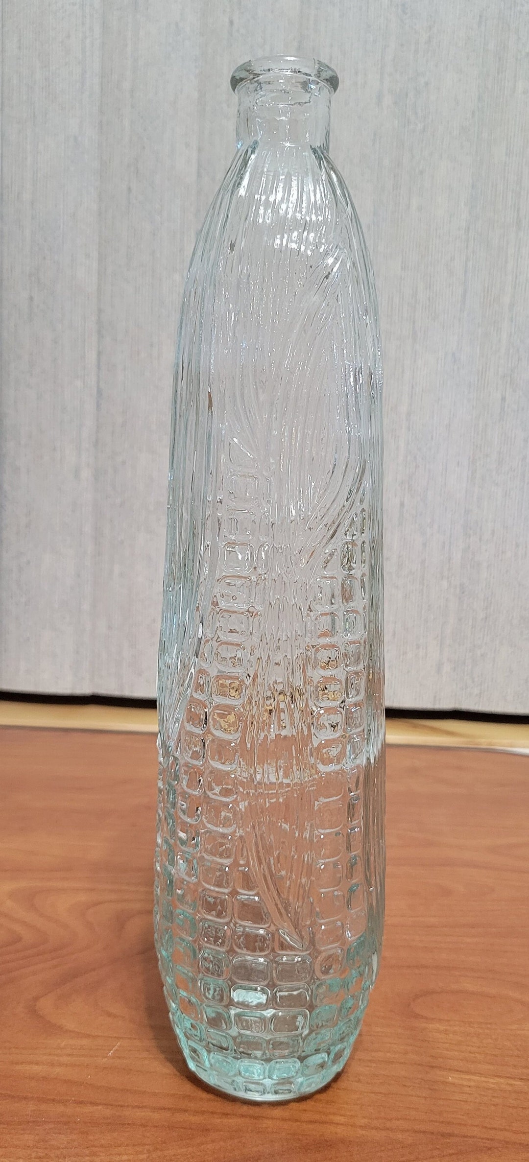 Corn Cob Bottle, 13.5 Tall Clear Glass Ear of Corn Shaped Bottle, Glass ...