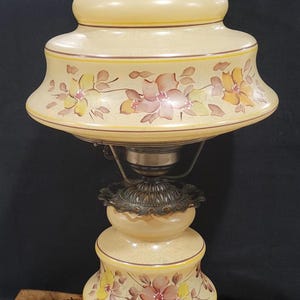 Vintage 1970er Jahre Quoizel Handbemalte Windlicht 24 &quot;3 Way mit der Wind Lampe viktorianischer Charme kleines Haus auf der Prairie Lampe