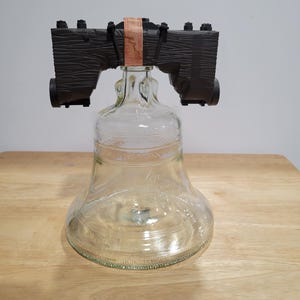 Vintage Lejon-brandewijnglas Liberty Bell-karaf VS Bicentennial 1976 Cloverdale CA