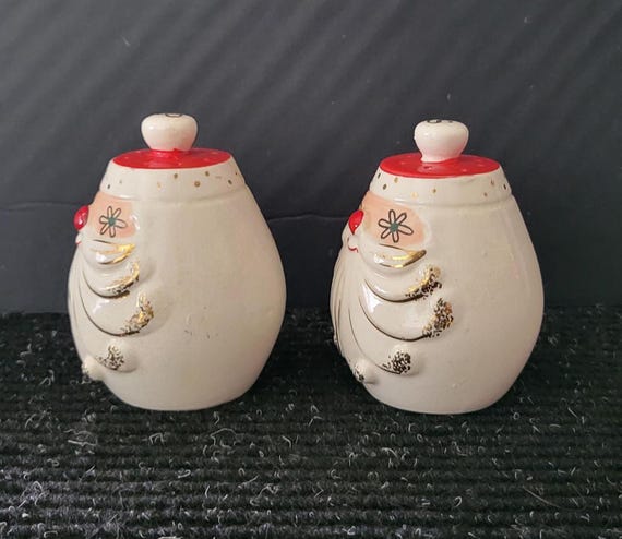 Rare 1959 Holt Howard Christmas Starry Eyed Santa Salt and Pepper