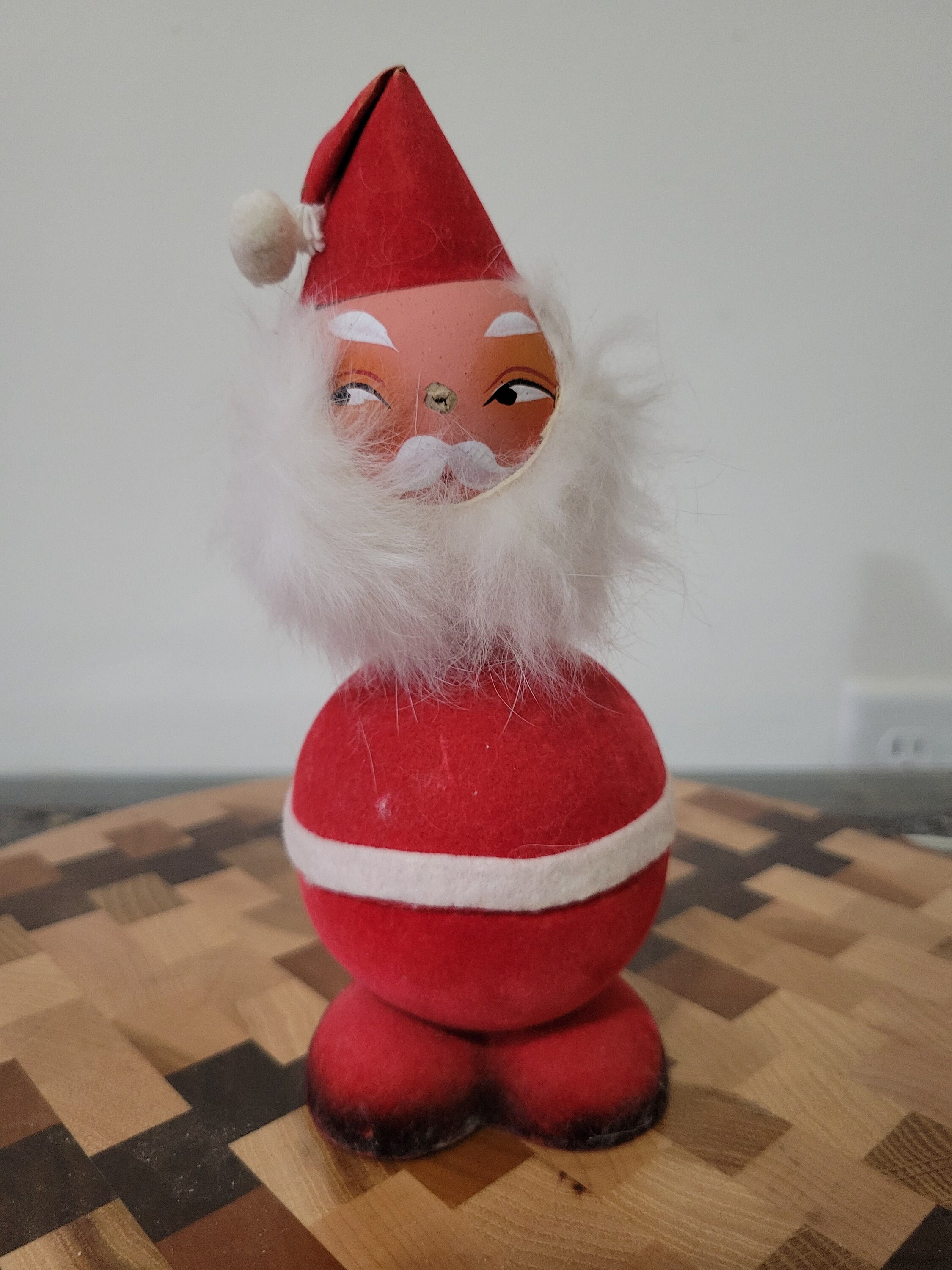 Vintage German Santa St. Nicholas Spring Head Christmas Ornament