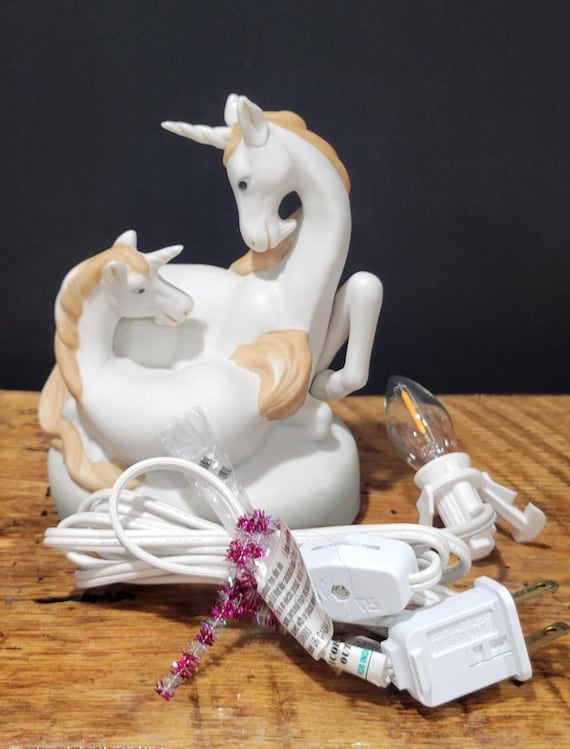 Vintage Unicorn Mama and Baby Night Light, UCGC Ceramic Lamp - Etsy