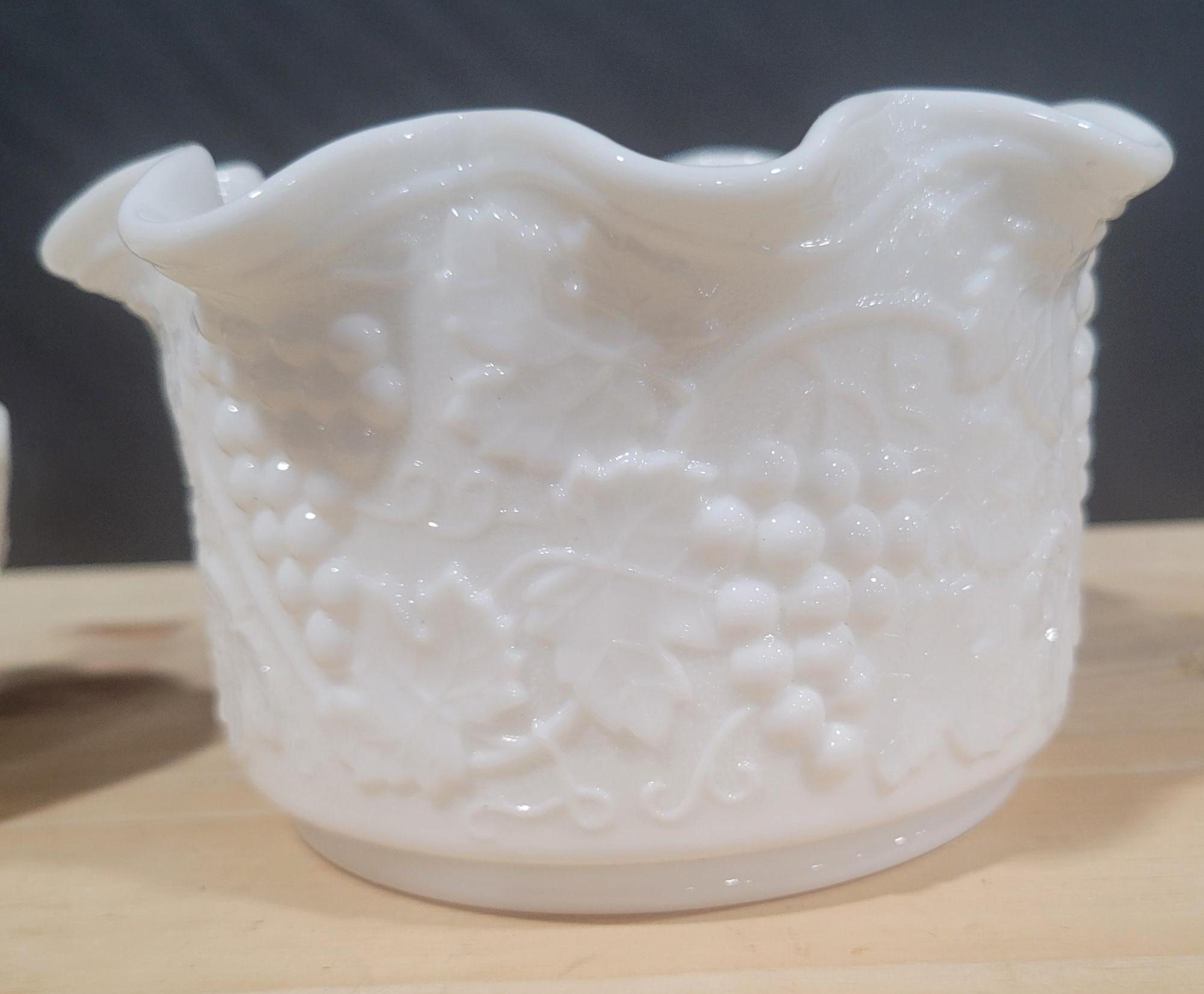 ヴィンテージ ミルク ガラス セット ウェストモアランド スプリット